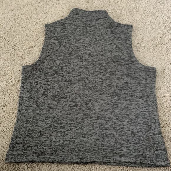 Lands End Full Zip Vest Men Large 42-44 Gray Knit Oeko-Tex Fleece Pockets Hiking - Picture 3 of 5